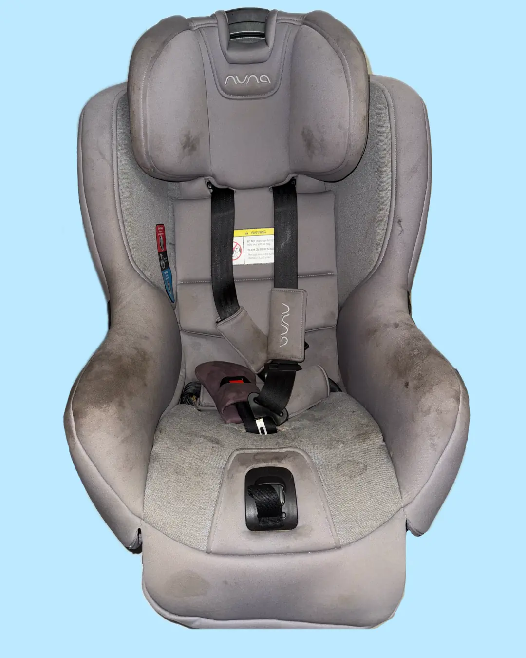 Car seat before cleaning