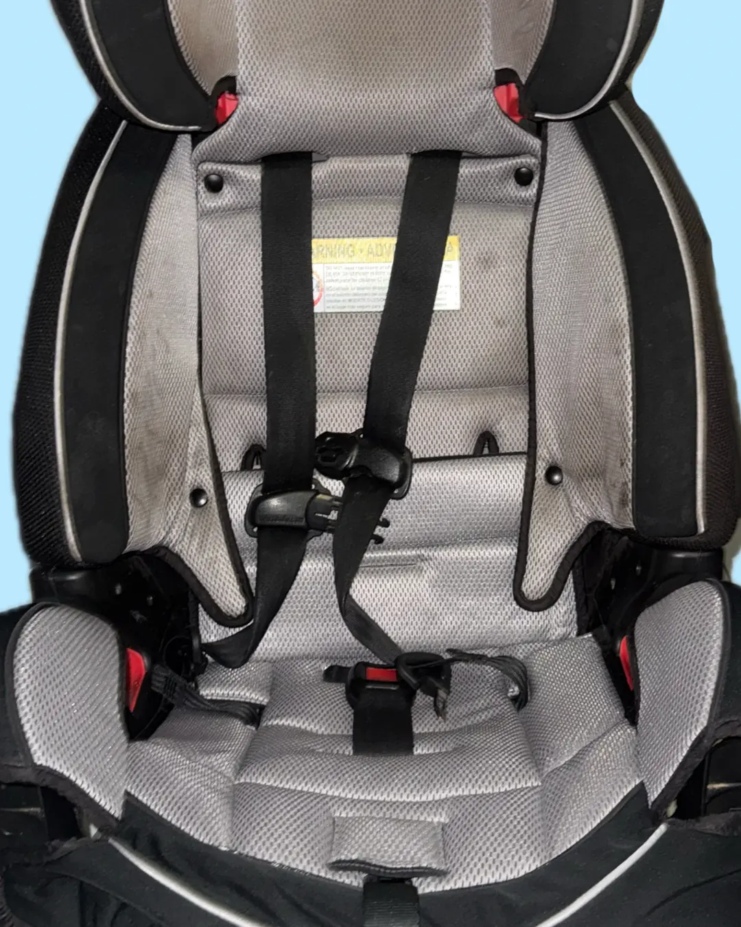 Car seat before cleaning